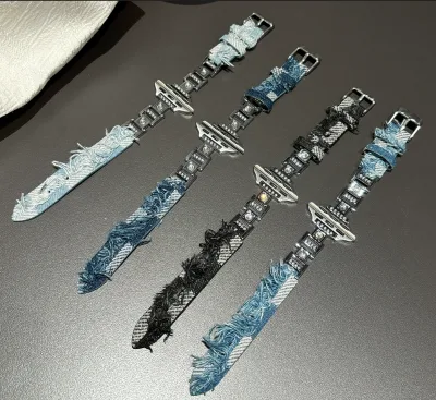 Denim Band for Watch Ultra 8 7 6 5 4 SE Denim Canvas Design Girl Bracelet Strap for Watch 41mm 40mm 45mm 38mm 49mm