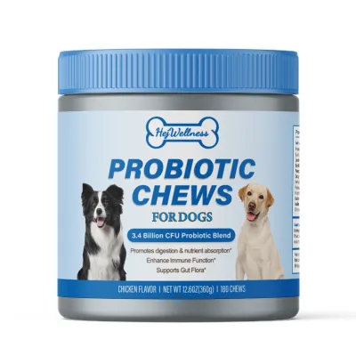 OEM/ODM Probiotic Chews for Dogs 3.4 Billion CFU Blend Fast Absorption Safe Enhance Immune Function Supports Gut Flora Improve