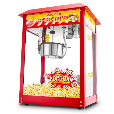 Popcorn Machine with 8 Oz Kettle, Vintage Movie Theater Commercial Popcorn Machine with Interior Light - Red