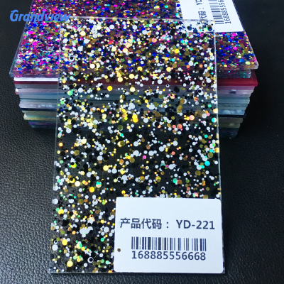 Sublimation Glitter Acrylic Sheet Decorative Plexi Glass Sheets