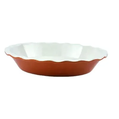 Factory Direct Wholesale Handmade Fine Printed Ceramic Pie Pans Bakeware Sets