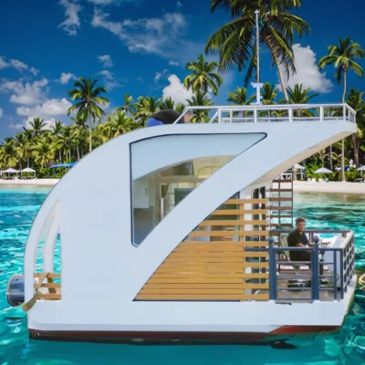 Solar Energy Floating Villa Houseboat Modular Prefab Aluminum Home for Eco Friendly Resort Lifestyle