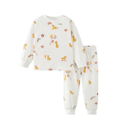 Children's Two-piece Autumn and Winter Long-sleeved Home Clothes Baby Pajamas Set