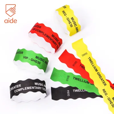 Waterproof Tyvek Ticket Paper Wristbands for Events Tyvek Paper Bracelet Custom Logo Disposable Wristband Tyvek Wristband