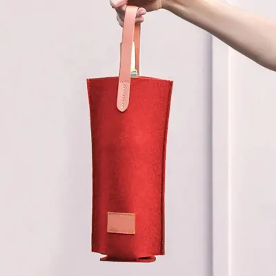 High Quality Single Wine Bottle Felt Storage Holder Bag Custom Logo Solid Color Insulated Waterproof for Wine Bottle Packing