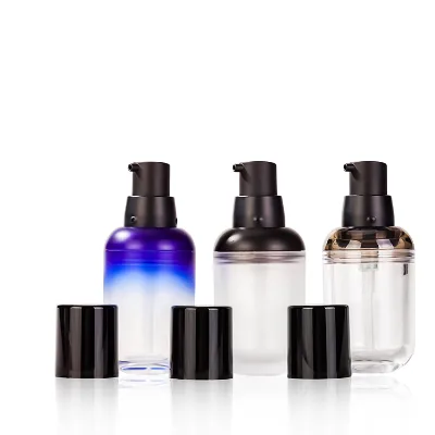 Customized 25ml Face Cream Liquid Foundation Pet Bottles With Pump Lotion Luxury Label Skin Care Bottle Product Packaging Set