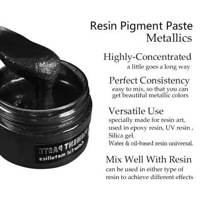 50g Smooth Texture Metallic Pigment Paste Compatible With Epoxy Resin for Artist DIY Creation