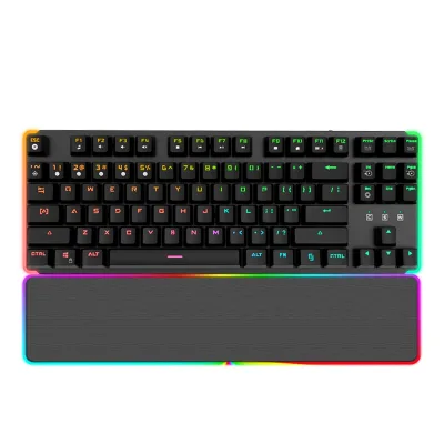 87-Key RGB Wireless Mechanical Gaming Keyboard with Three Mode Hot-Swap Blue Switches