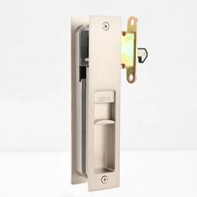 American USA Durable Safety Entry Key Privacy Green&Red Indicator Rectangular Sliding Cavity Pocket Mortise Door Lock