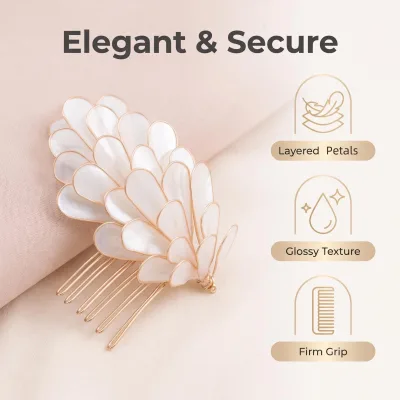 AP-5127 innovation Romantic Handmade Resin Ivory Pearl White Feather Wing Design Comb Banquet Wedding Bridal Hair Accessories