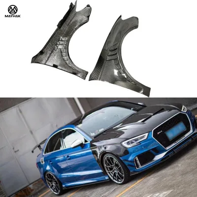 Dry Carbon Fiber Front Wheel Fender Side Vent Upgrade for Audi A3 S3 RS3 8V 2014-2020