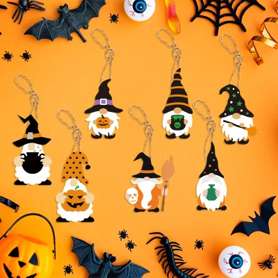 Halloween Party Decorations Heart-Shaped Pendants and Gifts Children's Holiday Witch Pumpkin Black Cat Gift Boxes and Tags