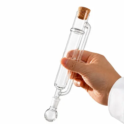 GUEVARA Modern Square Portable Premium Cigar Aging Storage Tube Thick Borosilicate Glass Breathable Cork Stopper Transparent
