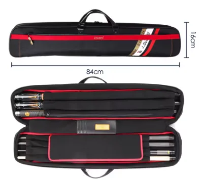 Wholesale Waterproof Oxford Canvas Billiard Cue Bag 3 Butts 4 Shafts Soft Case Carry Rest Sturdy Wear-Resistant Snooker Cues