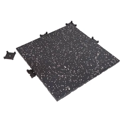 Gym Shock Absorption Composite Rubber Flooring Tile with Plastic Clips in the Bottom