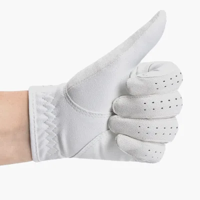 Custom logo Woman Left-handed Golf Glove Wear-resistant Suede and Breathable Pu Material No Slippery White Golf Gloves