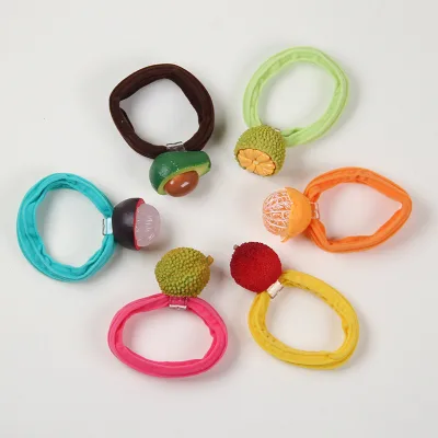 2025 Women New Trendy Funny Elastic Artificial Fruit Hair Tie for Decoration