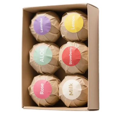 Moisturizing Eco-Friendly VERBENA Scented Bath Bombs Set-Natural Ingredients Elegant Design for Brand Bulk Gift Set for