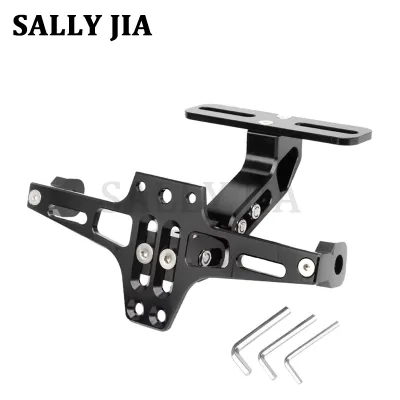 Motorcycle Foldable License Plate Holder Modified with CNC Aluminum Alloy Rear Turn signal Short Tail License Plate Holder