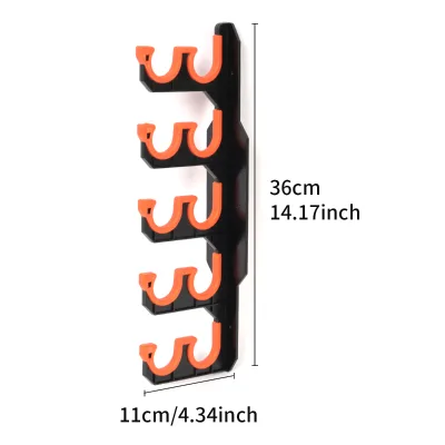Plastic Non-Foldable Fishing Rod Holder Wall Mounting Garage Rack Adjustable Brackets Gear Organizer Multi-rod Fishing Model