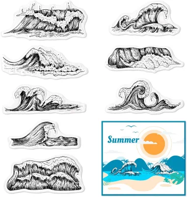 Custom Summer Elements Photopolymer Stamps for Scrapbooking