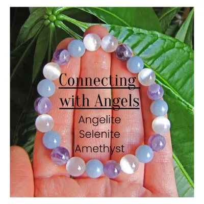 Reiki Jewelry Infused Connecting with Angels Bracelet, Amethyst Gemstone Reiki Energy Bracelet for Yoga Gift
