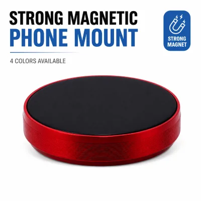 Car Aluminum Alloy Suction Cup Phone Mount Head Single Pack Multi-color Magnet Base Universal Compatible Stable 360 Degree