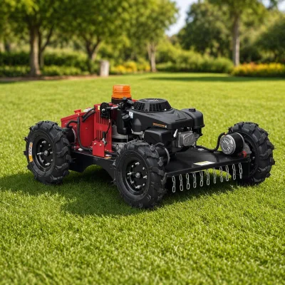 Hot Selling 4 Wheel Remote Control Lawn Mower Orchard Slope Weeding Machine With CE Approval