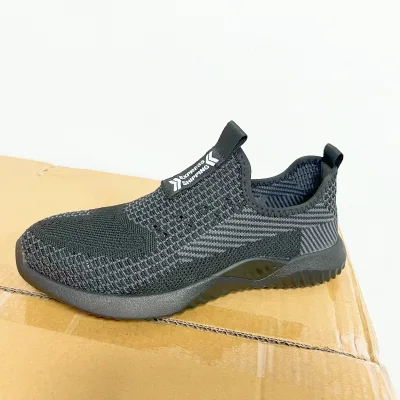 Lightweight Breathable Steel Toe Work Shoes Anti-smashing Flying Weave Construction Men Safety Shoes