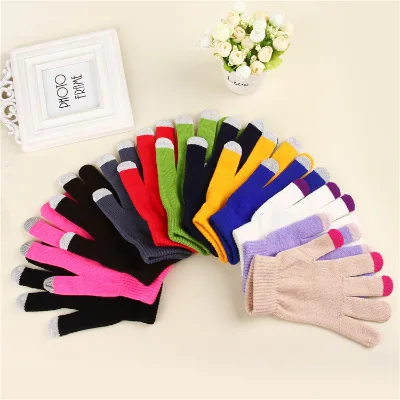 Unisex Autumn Winter Magic Gloves Customizable Logo Jacquard Acrylic Material Mobile Phone for Touch Screen Capable for Outdoor