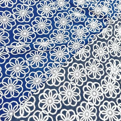 2024 Latest Stretch Cotton Floral Lace Fabric Embroidery for Women Party Dresses Swimwear & Home Textile Sewing
