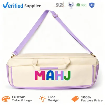 Multi Pocket Mahjong Storage Duffle Bag Large Travel Handbag for Mahjong Tiles Racks Pushers Mats and Game Accessories