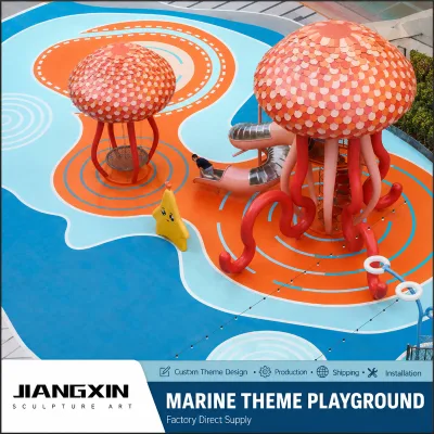 Ocean Jellyfish Themed Outdoor Playground 304 Stainless Steel Slide Kids Play Structure
