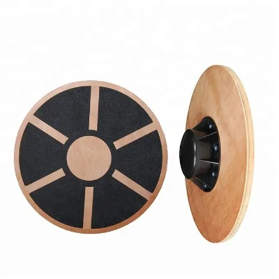 Wooden Balance Board, Wobble Board Training Physio 40cm Non-Slip Round Self Fitness Trainer Body Exercise Gym Sports Performance