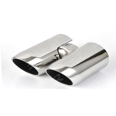 Polished Silver Stainless Exhaust Tips for Porsche Panamera 970 Modify Muffler Downpipe