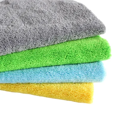 Factory Wholesale Edgeless Auto Care Long and Short Pile Towel Soft Microfiber Cleaning Cloth for Car