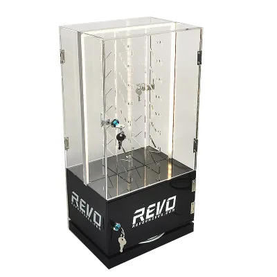 Tinya Factory Shop Customized Modern POP Led Knife Acrylic Display Case 360 Rotating Display Stand for Pocket Knife