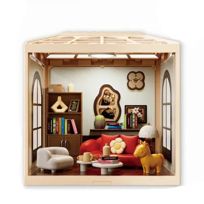 Plastic Diy Micro Play House Little Girl Toy Scene Assembly Home Decoration Set