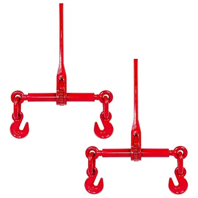 Grade 70-80 Chains Red Load Chain Rachet Chain Binder with G70 Hooks and Adjustable Length for Tie Down/ Hauling/Towing