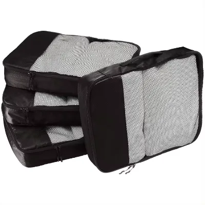 Durable Foldable Nylon+Polyester Travel Organizer Cube Set Storage Bag/Waterproof Outdoor Zipper Bag Multiple Sizes