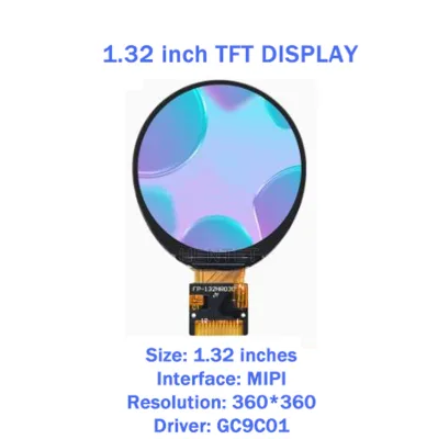 Hentet New 1.32 Inch Round Screen TFT LCD Display 360x360 GC9C01 Driver MIPI Interface