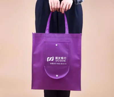 Customized Logo OEM Designed Folding Nonwoven Shopping Bag