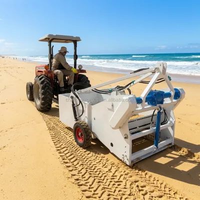 New Condition Diesel Engine Self-propelled Beach Sand Cleaning Machine Beach Cleaner with Tractor for Sale