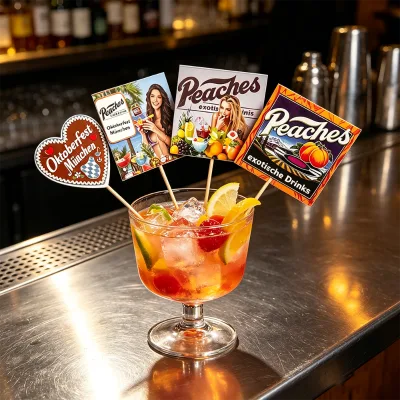 Bulk Custom Toothpick Flags Drink Cocktail Food Decoration Picks Flag for Cafe Bar Pub