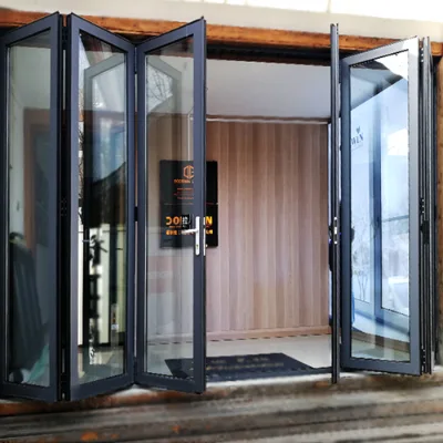 China Deda Large Aluminum All Aluminum / Broken Bridge Frame Color Customizable Manual Folding Door for Restaurant
