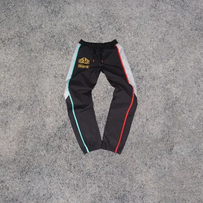 Wholesale Men's Oversized Straight Leg Track Pants 100% Cotton Breathable Eco-Friendly Puff Printing Custom Logo Options