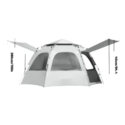 Quality Portable Double-Layer Oxford Four-Season Tent Families 5-8 Persons Large Space Waterproof One Bedroom Outdoor Camping