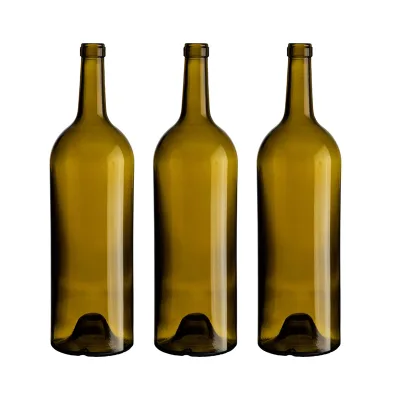 Empty Spirit wine bottle supplier 1.5 L Antique Green Bordeaux Wine Bottle