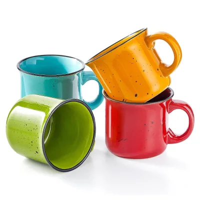 Chinese Design Melamine Enamel & Plastic Coffee Tea Cups Latte Cappuccino Wine Mug Set for Home Office Camping Water Drinking