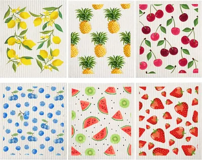 Custom Design Eco-Friendly Reusable Cellulose Cotton Dish Sponge Cloth Swedish Dishcloth Print Kitchen Dining Dishcloth